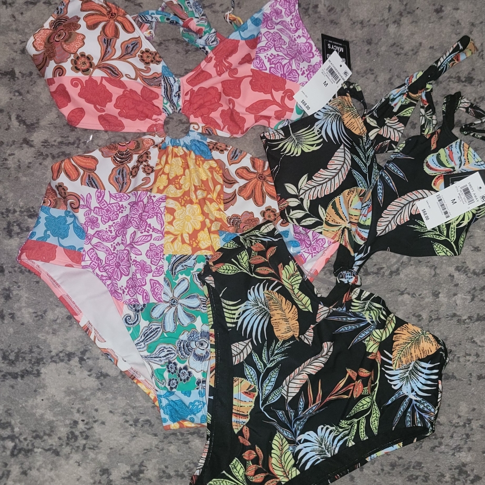 BOGO ! Bar III® Multicolor Floral One Piece Swimsuit - Picture 3 of 4